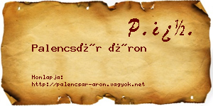 Palencsár Áron névjegykártya