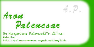 aron palencsar business card